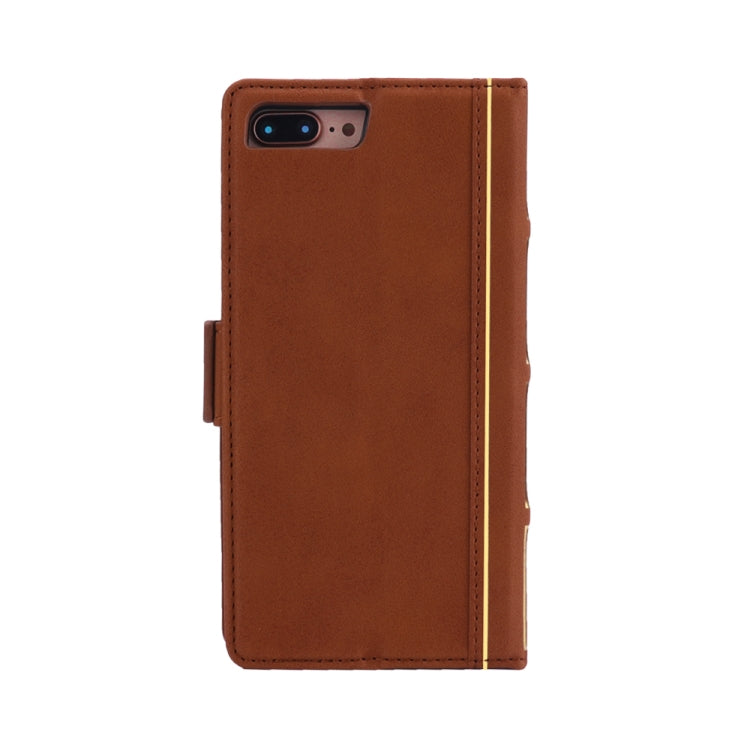 Bible Style Business Horizontal Flip Leather Case for iPhone 8 Plus & 7 Plus, with Card Slots & Photo Frame & Holder & Wallet