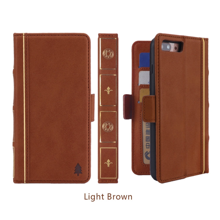 Bible Style Business Horizontal Flip Leather Case for iPhone 8 Plus & 7 Plus, with Card Slots & Photo Frame & Holder & Wallet