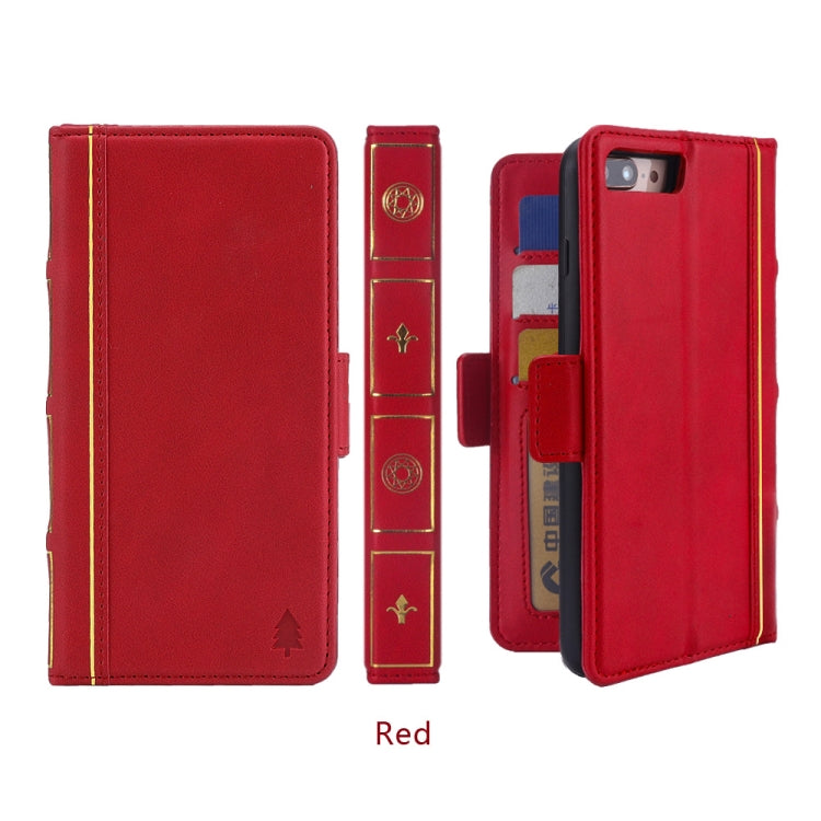 Bible Style Business Horizontal Flip Leather Case for iPhone 8 Plus & 7 Plus, with Card Slots & Photo Frame & Holder & Wallet