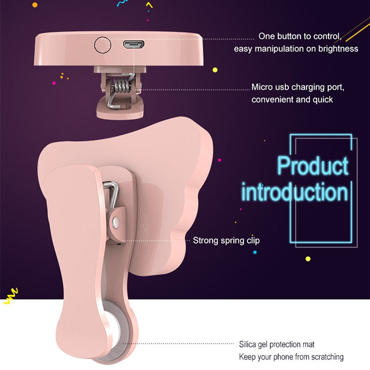 RK28 Multi-function Beauty Selfie Light LED Selfie Clip Flash Fill Light with HD 4K Wide / 50X HD Macro Lens