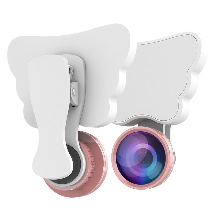 RK28 Multi-function Beauty Selfie Light LED Selfie Clip Flash Fill Light with HD 4K Wide / 50X HD Macro Lens