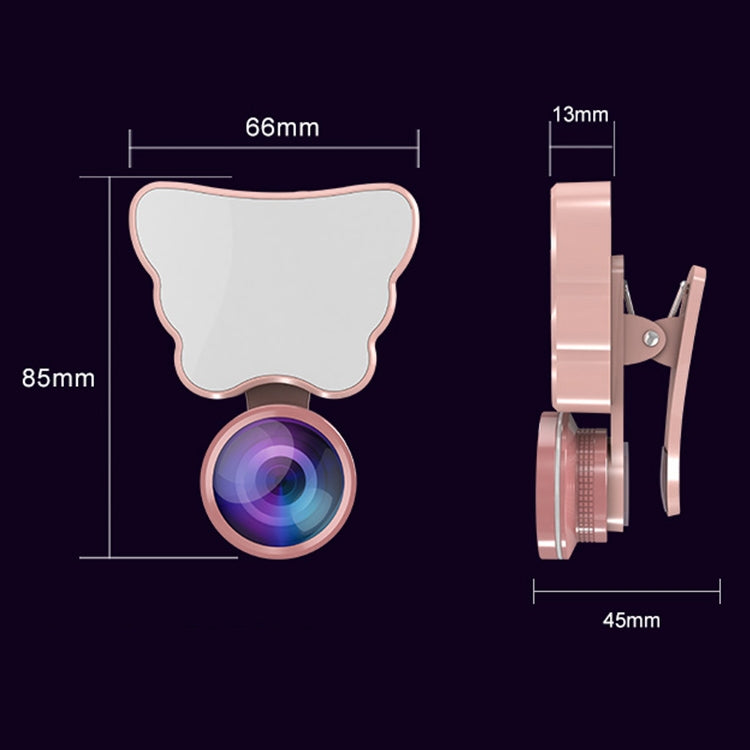 RK28 Multi-function Beauty Selfie Light LED Selfie Clip Flash Fill Light with HD 4K Wide / 50X HD Macro Lens
