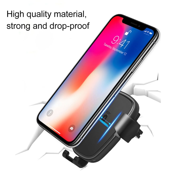 HAMTOD Air Outlet Mount Phone Holder Cradle 5-10W Fast Charging Wireless Car Charger, For iPhone, Samsung, LG, HTC, Huawei and other 4-6 inch Smartphones