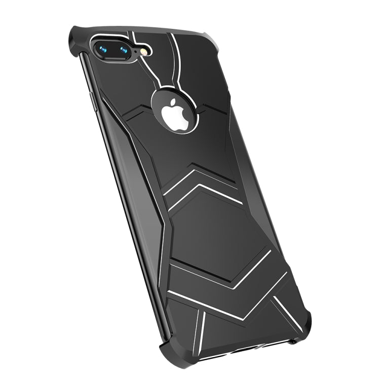 R-JUST Magnet Adsorption Metal Polished Texture Phone Case for iPhone 7P/8P (Black)