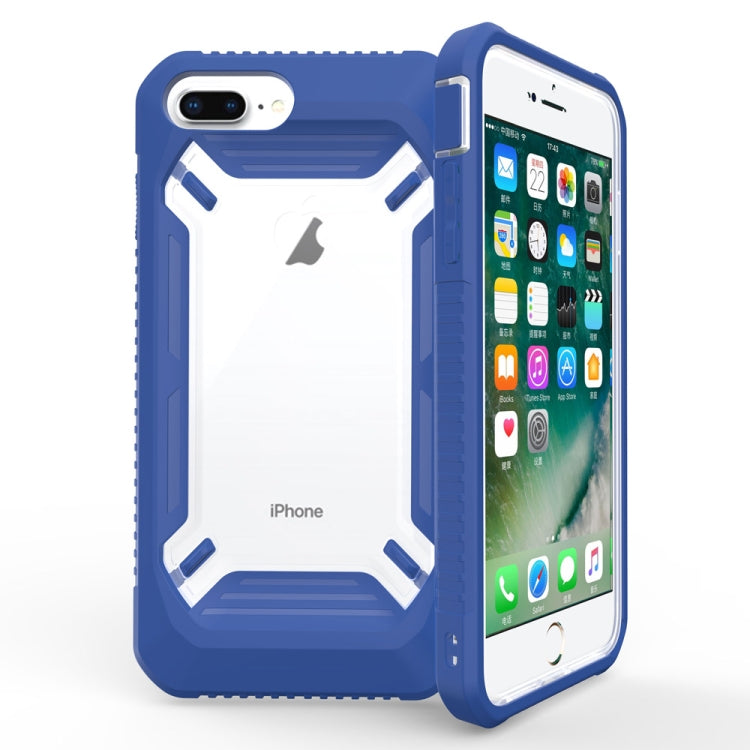 Solid Color Transparent Shockproof  PC+ TPU Case for iPhone 8 Plus & 7 Plus