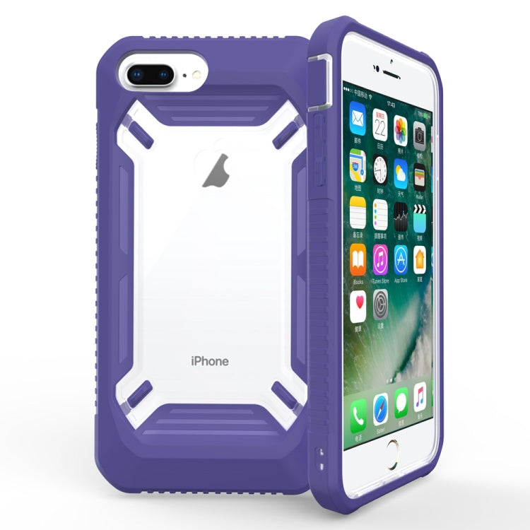 Solid Color Transparent Shockproof  PC+ TPU Case for iPhone 8 Plus & 7 Plus