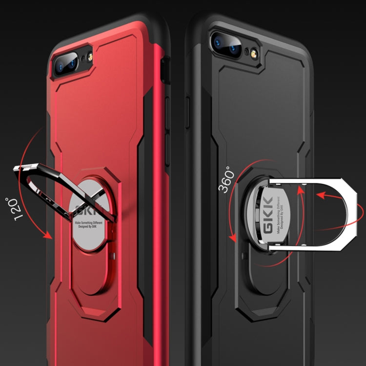 GKK Magnetic 360 Degree Rotation Ring Holder PC + TPU Armor Protective Case for iPhone 7 / 8 Plus