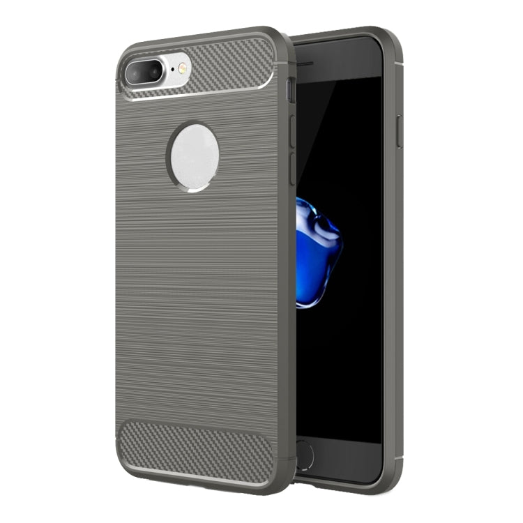 For iPhone 8 Plus Brushed Texture Fiber TPU Rugged Armor Protective Case