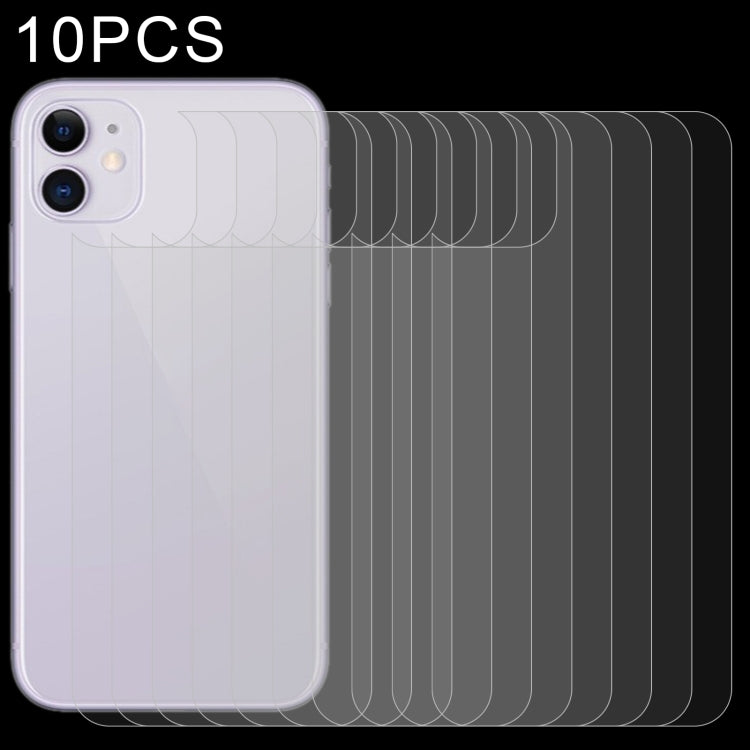For iPhone 11 10pcs  9H 2.5D Half - Screen Transparent Mobile Phone Tempered Glass Film Back Film