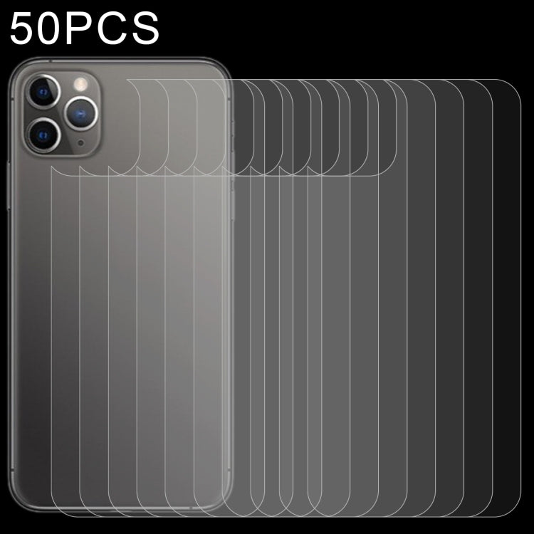 For iPhone 11 Pro 50pcs 9H 2.5D Half - Screen Transparent Mobile Phone Tempered Glass Film Back Film