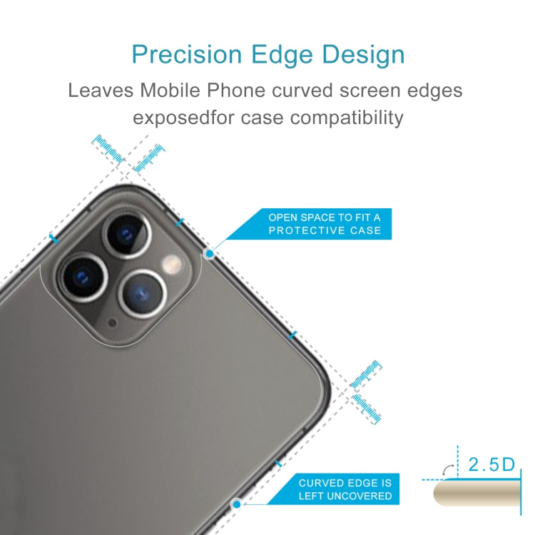 For iPhone 11 Pro 50pcs 9H 2.5D Half - Screen Transparent Mobile Phone Tempered Glass Film Back Film