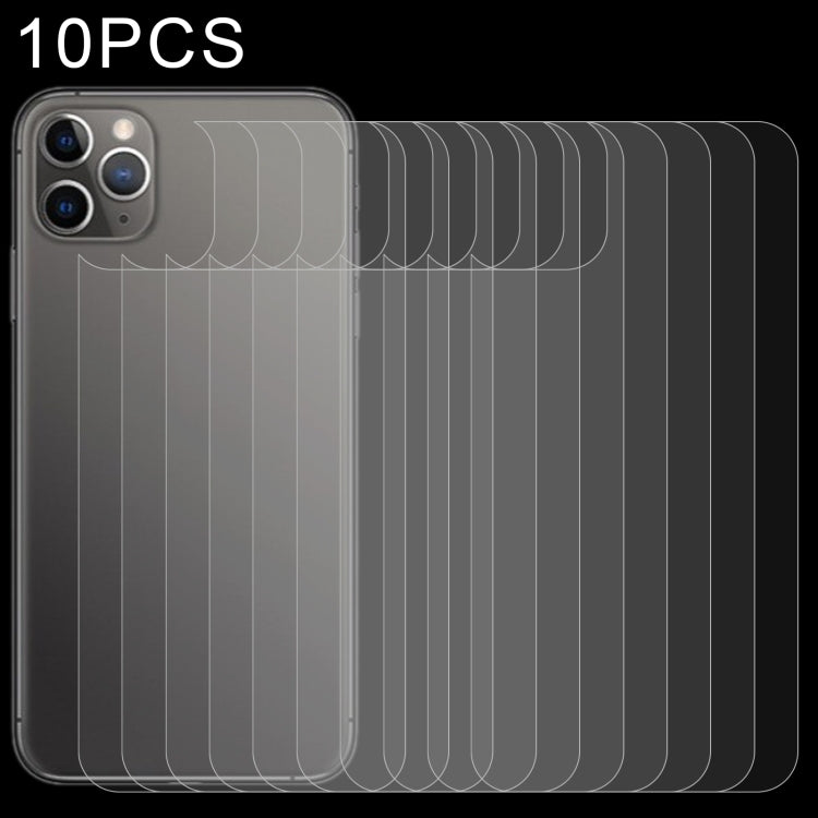 10 PCS For iPhone 11 Pro Max 9H 2.5D Half - Screen Transparent Mobile Phone Tempered Glass Film Back Film