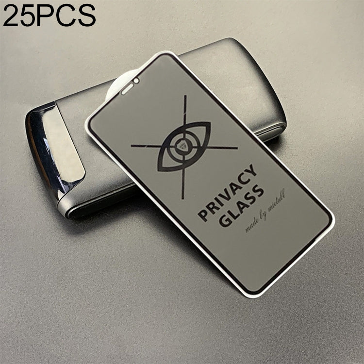 25 PCS MIETUBL For iPhone XS Max / 11 Pro Max Anti-glare Full Screen Tempered Glass Film (Black)