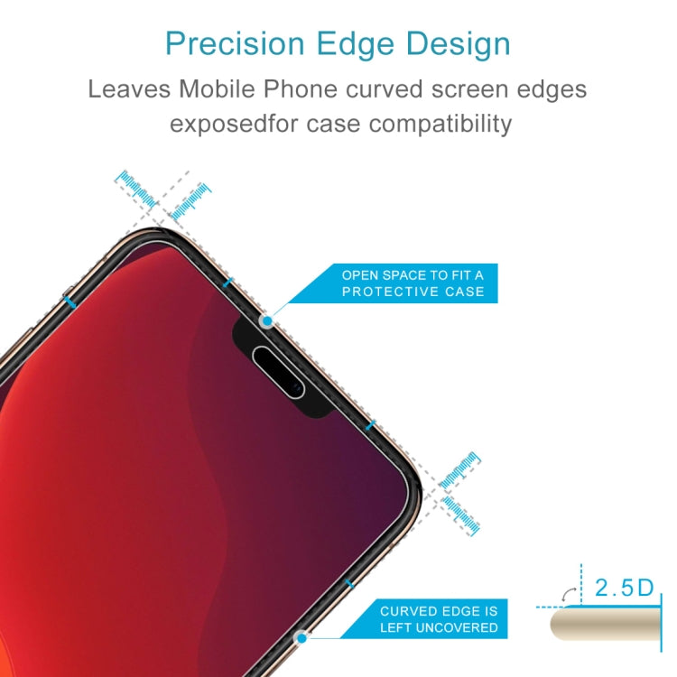 For iPhone 12 Pro Max 50pcs 0.26mm 9H 2.5D Tempered Glass Film (Open Hole)
