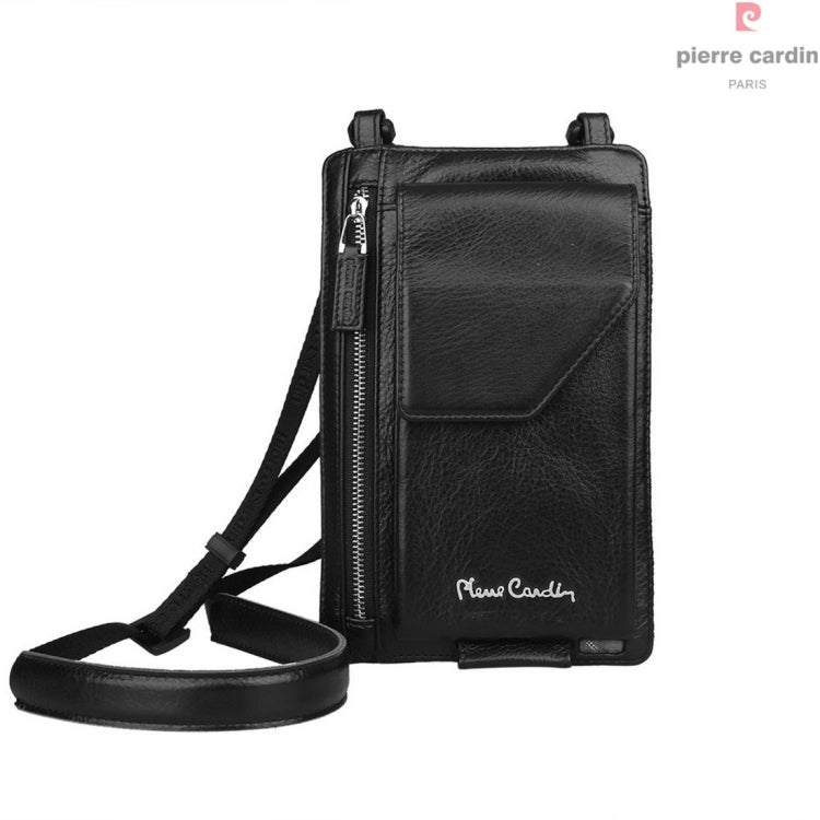 Pierre Cardin PCP-B17 Universial Multi-function Mobile Phone Shoulder Travel Bag, with Lanyard (Black)