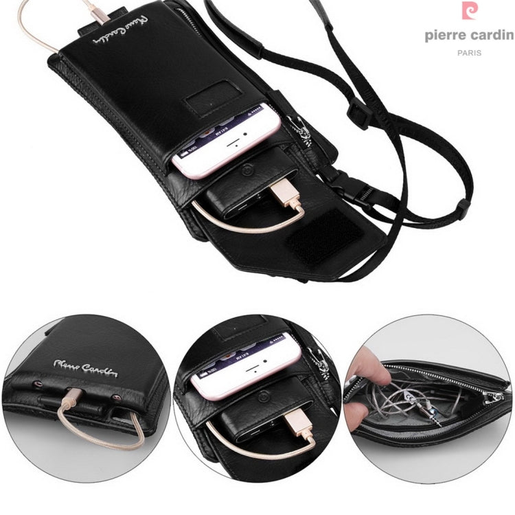 Pierre Cardin PCP-B17 Universial Multi-function Mobile Phone Shoulder Travel Bag, with Lanyard (Black)