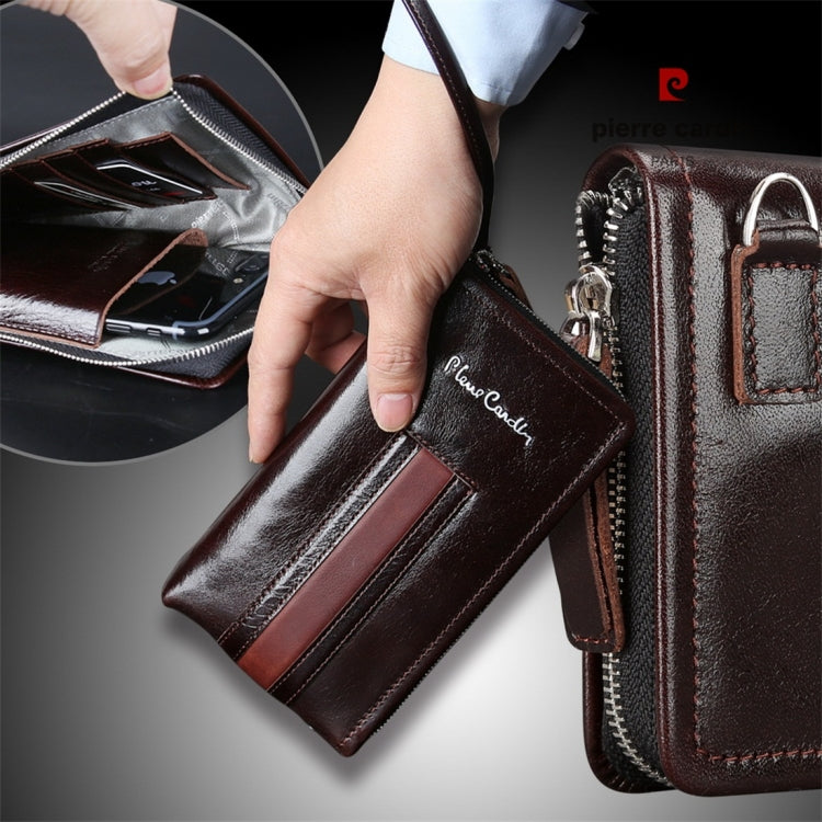 Pierre Cardin PCP-B18 Universial Multi-function Mobile Phone Hand Bag for 5.5 Inch or Below Smart Phones (Black Brown)