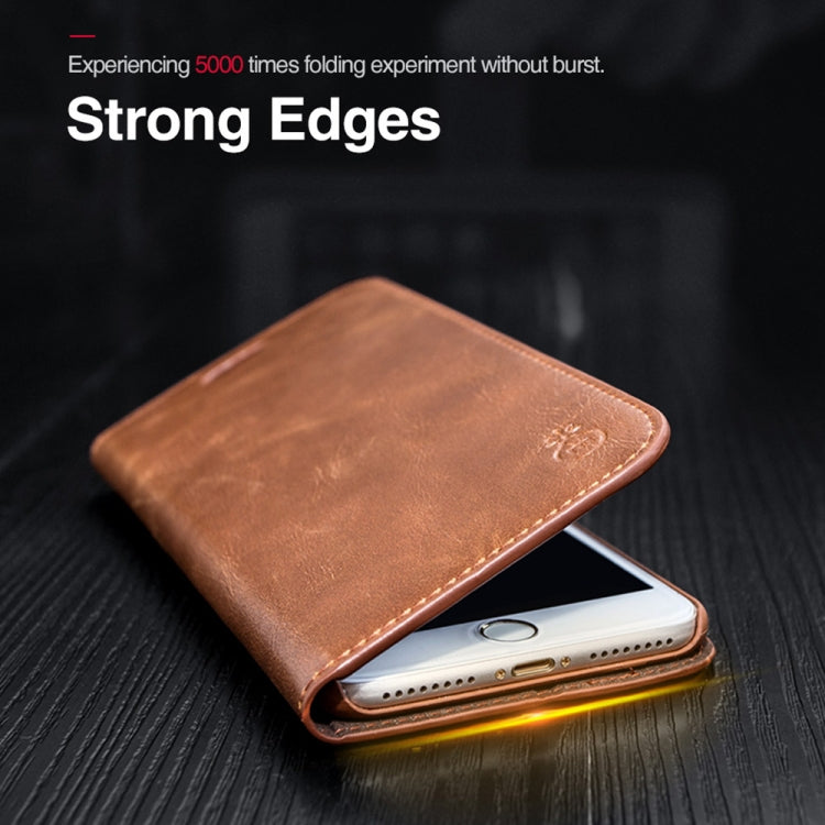 MUSUBO H3 Crazy Horse Texture Horizontal Flip PU Leather Case for iPhone 8 Plus / 7 Plus, with Holder & Card Slots & Wallet