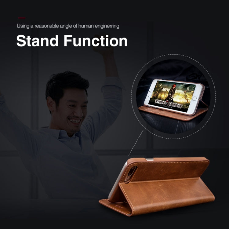 MUSUBO H3 Crazy Horse Texture Horizontal Flip PU Leather Case for iPhone 8 Plus / 7 Plus, with Holder & Card Slots & Wallet
