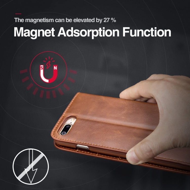 MUSUBO H3 Crazy Horse Texture Horizontal Flip PU Leather Case for iPhone 8 Plus / 7 Plus, with Holder & Card Slots & Wallet