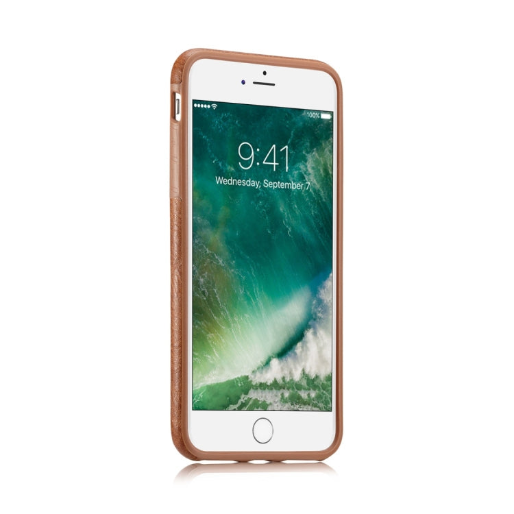 M109 for iPhone 8 Plus & 7 Plus Retro PU Leather Texture Shockproof Protective Back Cover Case with 3 Card Slots