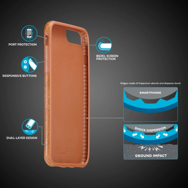 M109 for iPhone 8 Plus & 7 Plus Retro PU Leather Texture Shockproof Protective Back Cover Case with 3 Card Slots