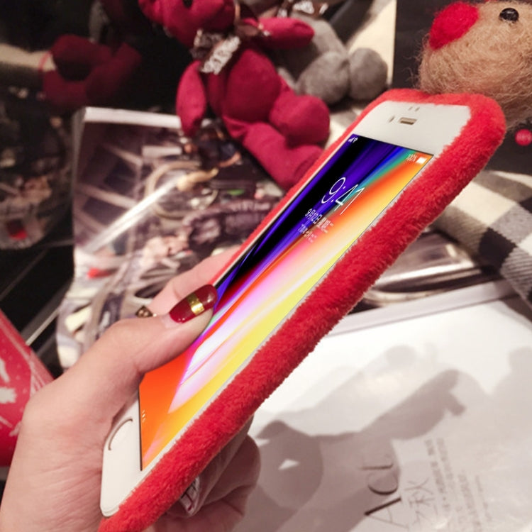For iPhone 8 Plus & 7 Plus Christmas Elk Doll Plush Protective Back Cover Case