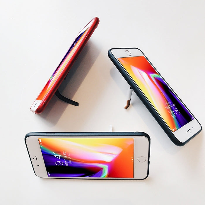For iPhone 8 Plus & 7 Plus Creative Cat Tail Holder Oil Painting Surface Protective Back Cover Case