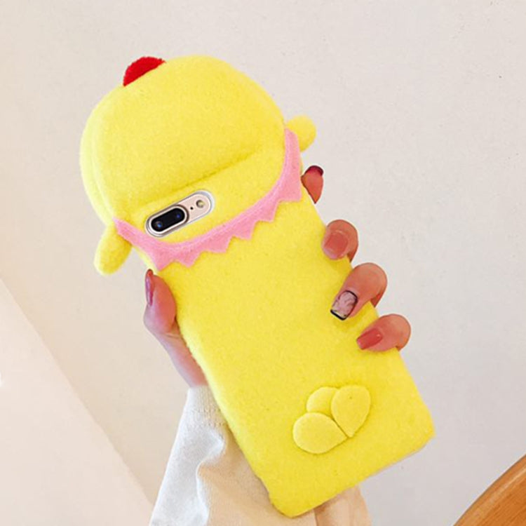 For iPhone 8 Plus & 7 Plus Plush Yellow Chicks Full Coverage Protective Back Cover Case (Yellow)