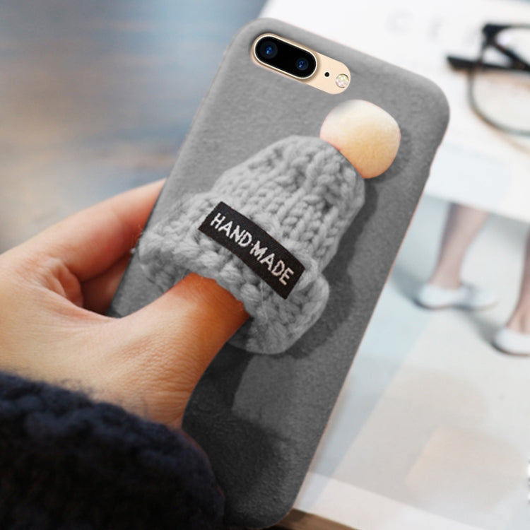 For iPhone 8 Plus & 7 Plus Christmas Series Handmade Christmas Hat Protective Back Cover Case