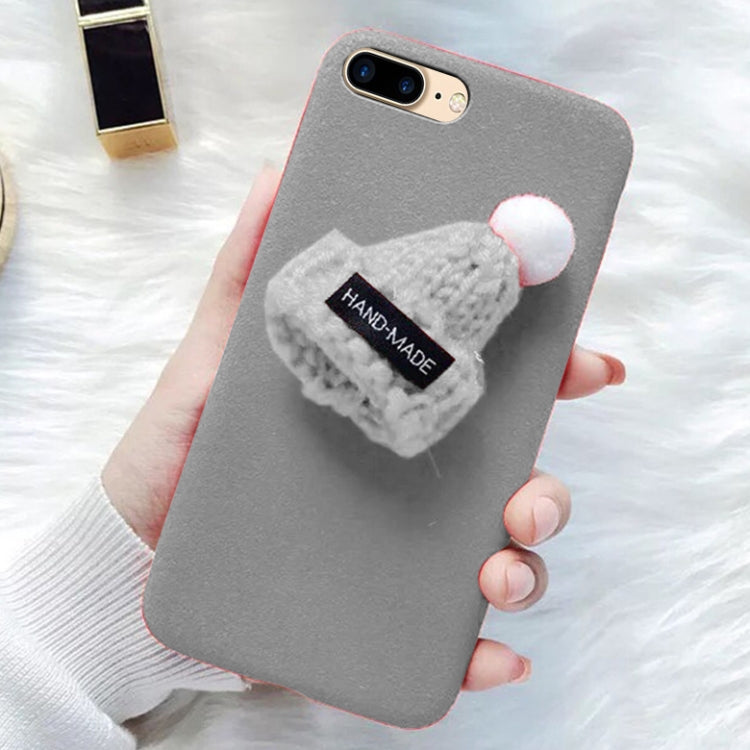 For iPhone 8 Plus & 7 Plus Christmas Series Handmade Christmas Hat Protective Back Cover Case