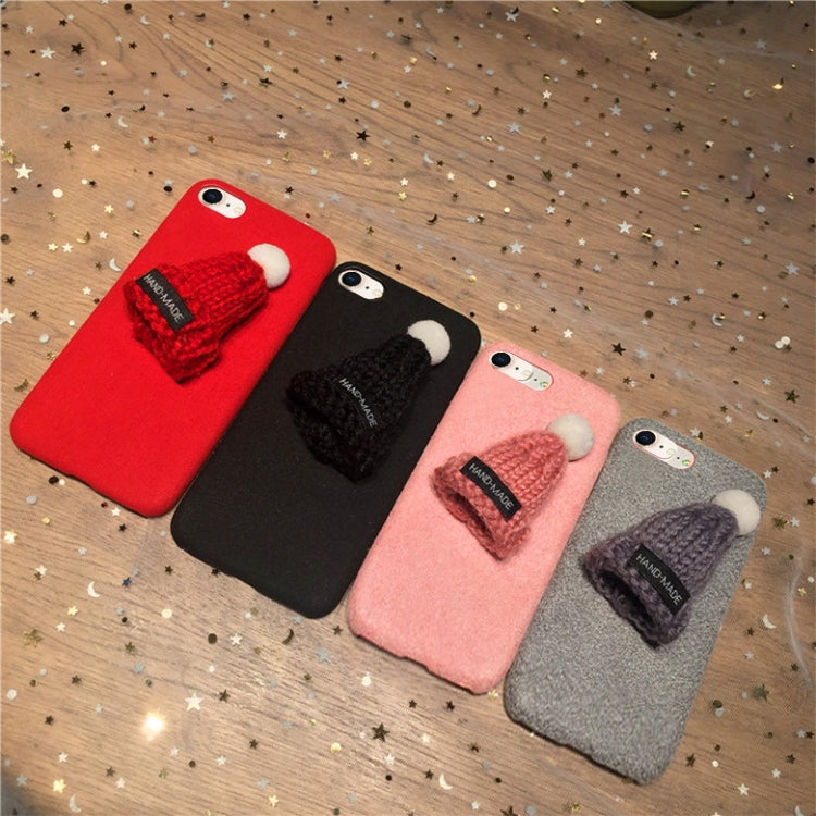 For iPhone 8 Plus & 7 Plus Christmas Series Handmade Christmas Hat Protective Back Cover Case