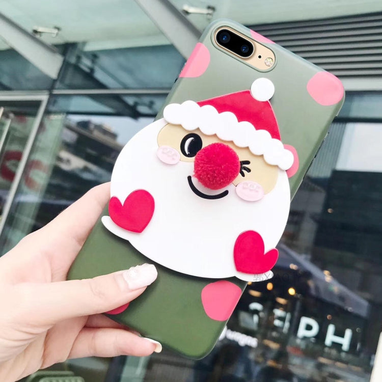 For iPhone 8 Plus & 7 Plus Christmas Series Santa Claus Pattern Protective Back Cover Case