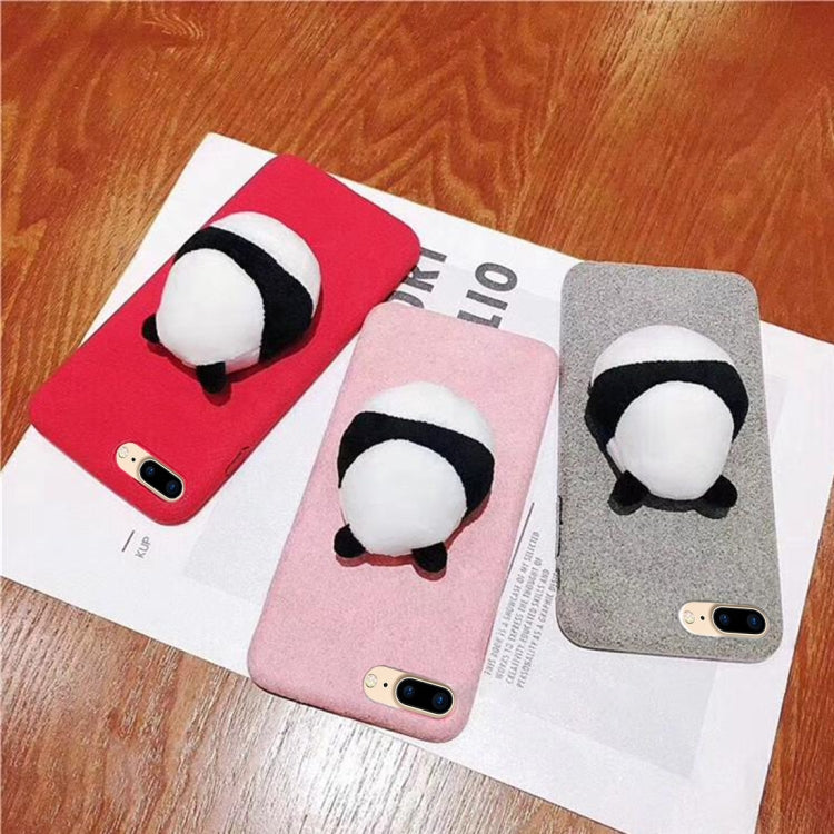 For iPhone 8 Plus & 7 Plus 3D Panda Back Doll Protective Back Cover Case