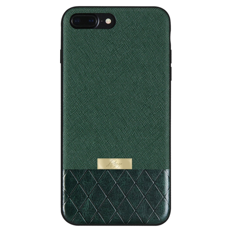 DZGOGO LAVA Series for iPhone 8 Plus Cross Texture Shockproof Protective Back Cover Case (Green)