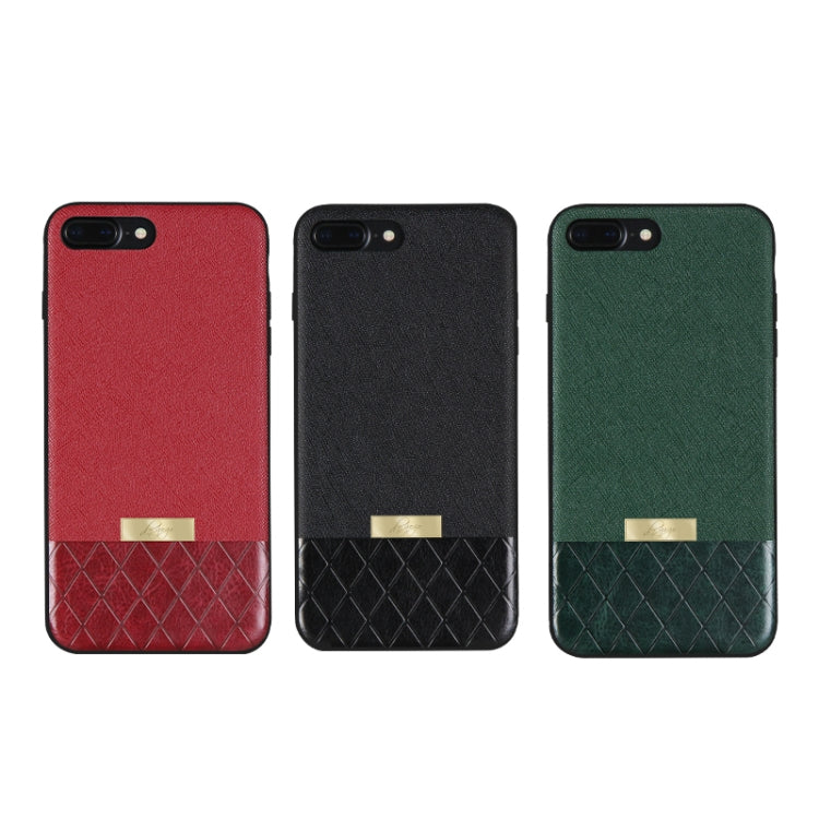 DZGOGO LAVA Series for iPhone 8 Plus Cross Texture Shockproof Protective Back Cover Case (Green)