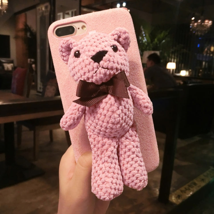 For iPhone 8 Plus & 7 Plus Lovely Bear Doll Protective Back Cover Case