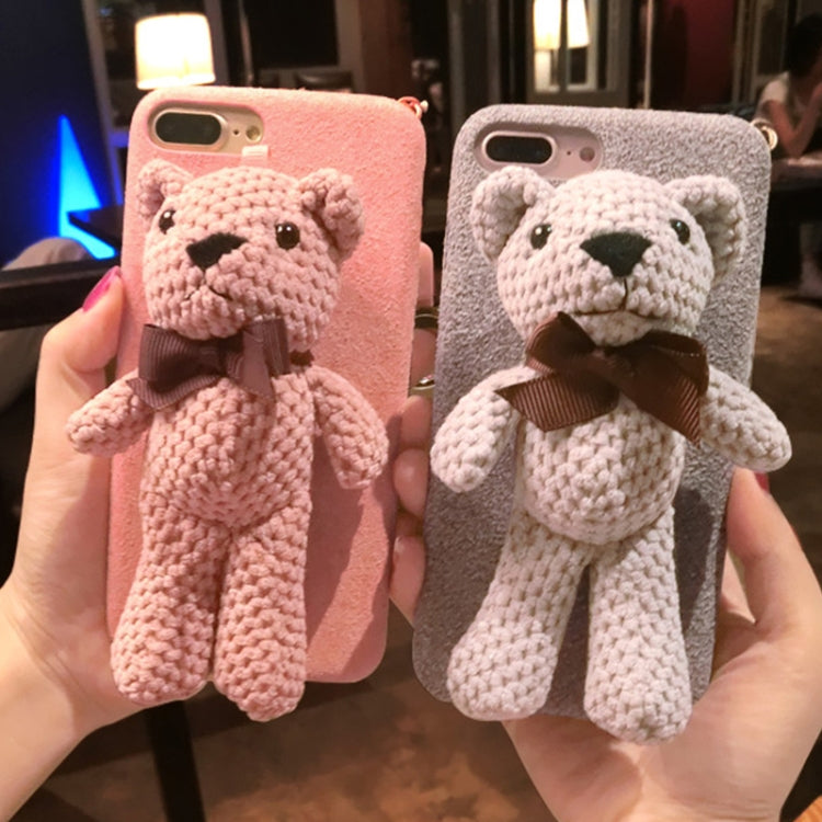 For iPhone 8 Plus & 7 Plus Lovely Bear Doll Protective Back Cover Case