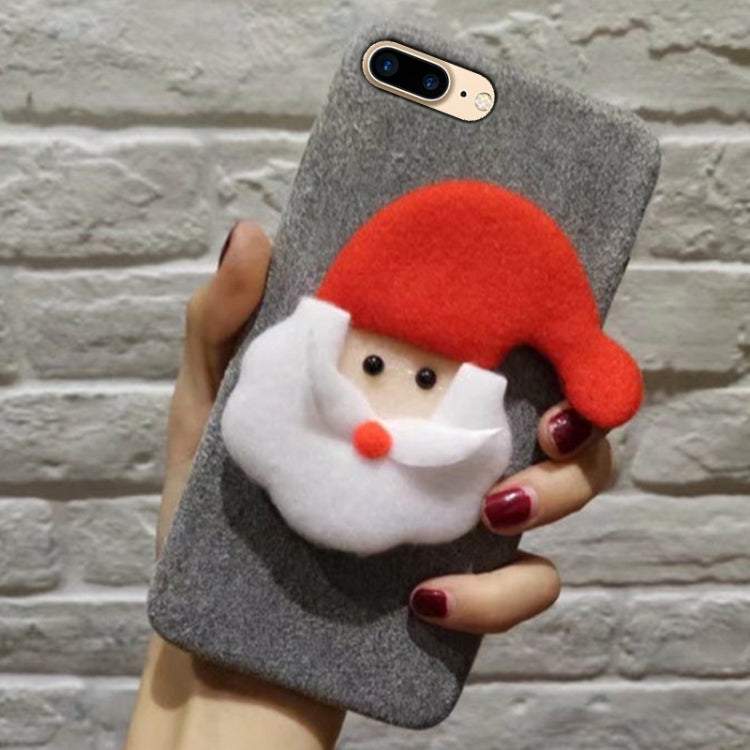 For iPhone 8 Plus & 7 Plus Christmas Series Lovely Plush Santa Claus Protective Back Cover Case