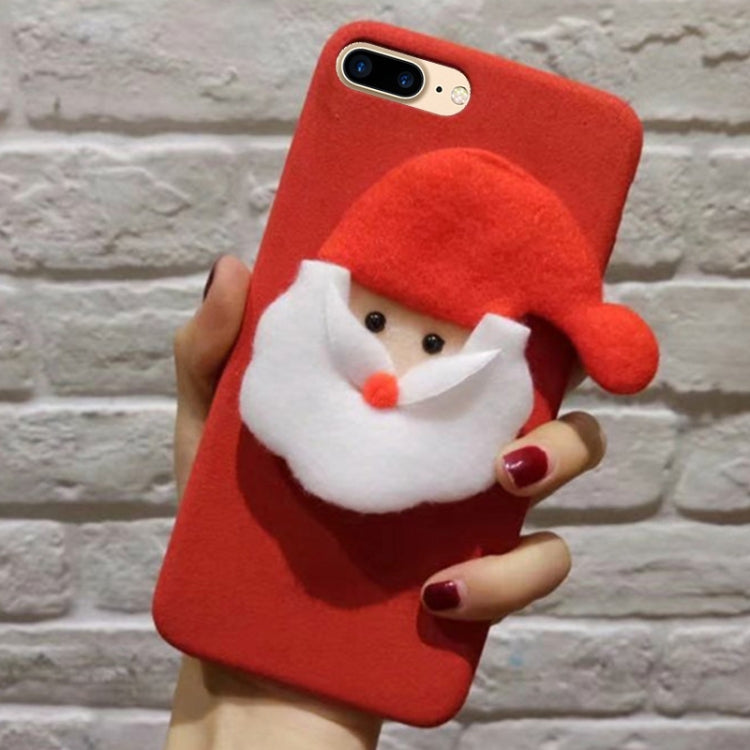 For iPhone 8 Plus & 7 Plus Christmas Series Lovely Plush Santa Claus Protective Back Cover Case