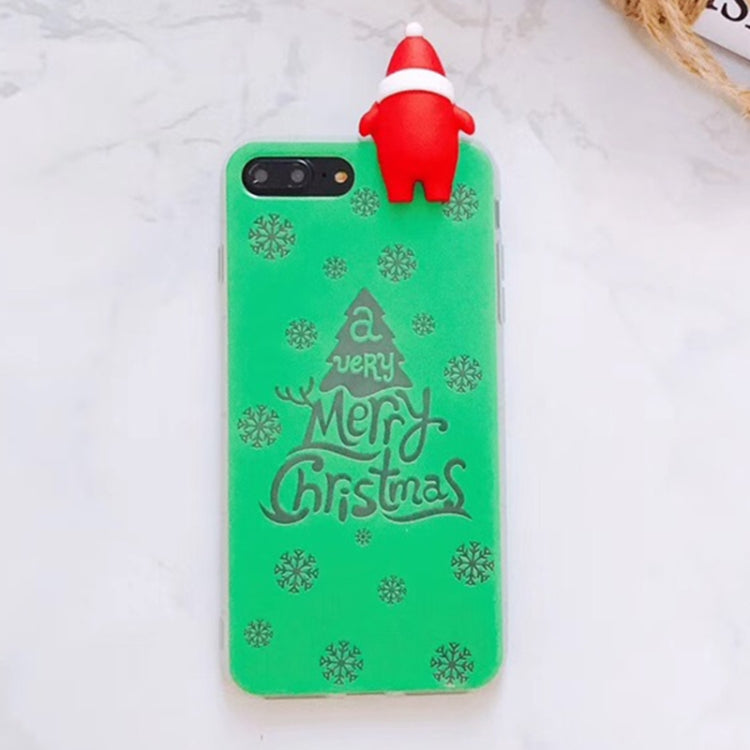For iPhone 8 Plus & 7 Plus Cute 3D Santa Claus Merry Christmas Pattern Protective Back Cover Case