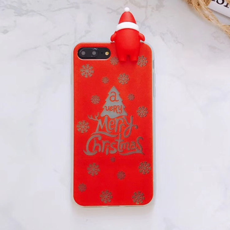 For iPhone 8 Plus & 7 Plus Cute 3D Santa Claus Merry Christmas Pattern Protective Back Cover Case