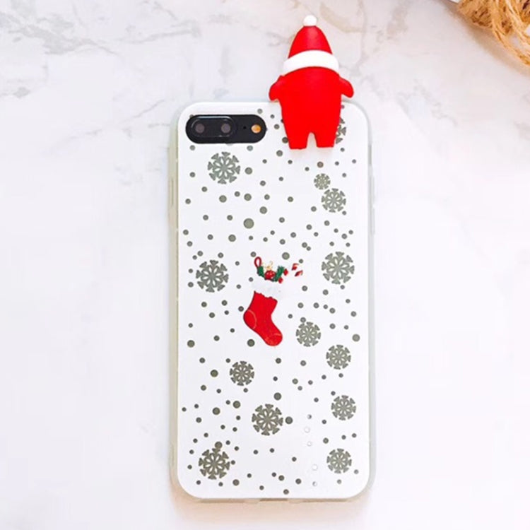 For iPhone 8 Plus & 7 Plus Cute 3D Santa Claus Christmas Stocking Pattern Protective Back Cover Case