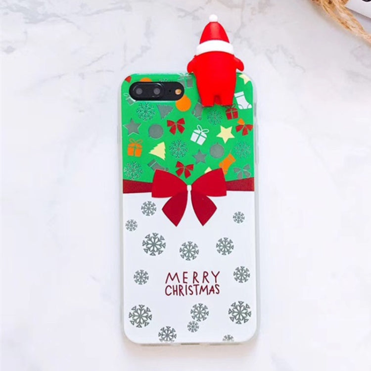 For iPhone 8 Plus & 7 Plus Cute 3D Santa Claus Butterfly Knot Pattern Protective Back Cover Case