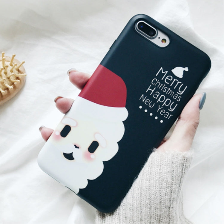 For iPhone 8 Plus & 7 Plus Christmas Series Santa Claus Pattern Full Coverage Protective Back Cover Case