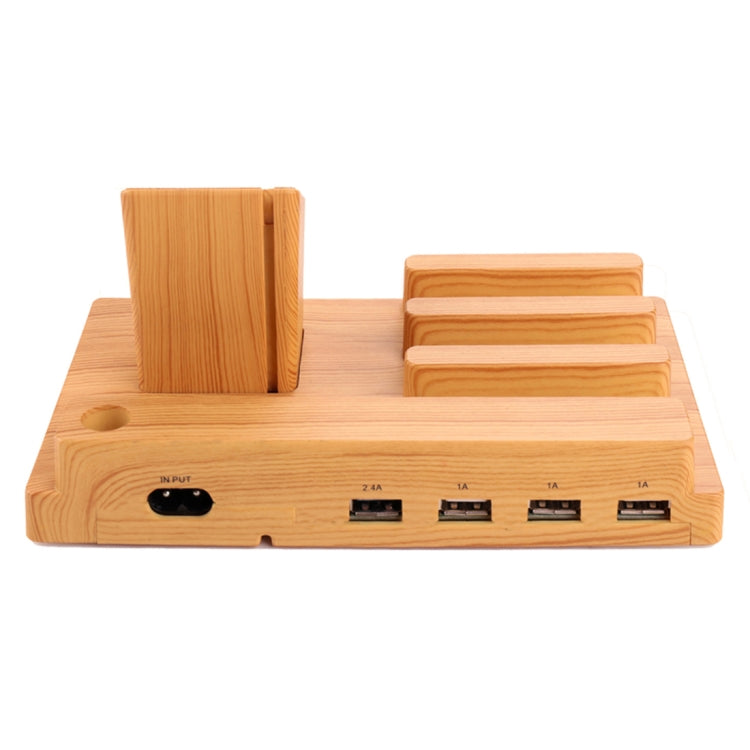 Bamboo 5V 1A/2.4A Multiple USB Ports Charging Station Dock Organizer with Indicator, For iPhone 6 Plus/6s Plus, 6/6s, Samsung, HTC, Nokia and Apple Watch All Models
