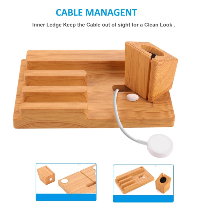 Bamboo 5V 1A/2.4A Multiple USB Ports Charging Station Dock Organizer with Indicator, For iPhone 6 Plus/6s Plus, 6/6s, Samsung, HTC, Nokia and Apple Watch All Models