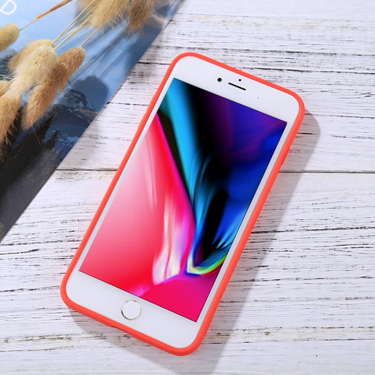 TOTUDESIGN For iPhone 8 Plus & 7 Plus Carbon Fiber Texture TPU Anti-slip Soft Protective Back Cover Case (Red)
