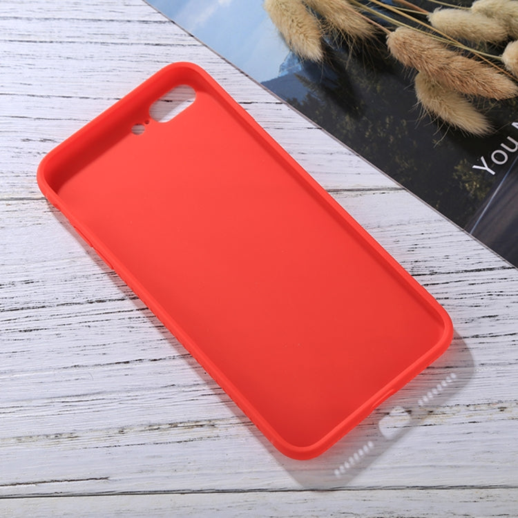 TOTUDESIGN For iPhone 8 Plus & 7 Plus Carbon Fiber Texture TPU Anti-slip Soft Protective Back Cover Case (Red)