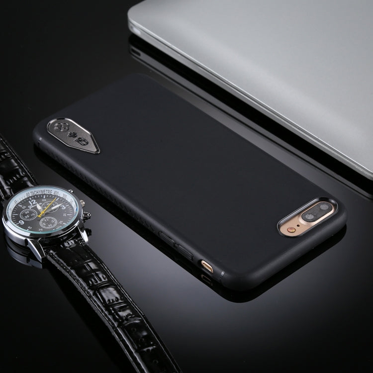 TOTUDESIGN for iPhone 8 Plus & 7 Plus TPU + Zinc Alloy Black